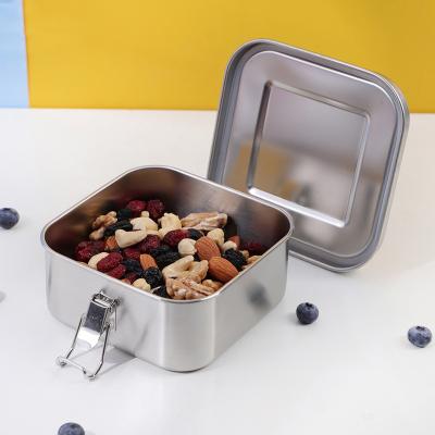 China New sustainable square stainless steel lunch box with loop seal kitchen storage box lunch fresh-keeping boxsealing leak-proof for sale