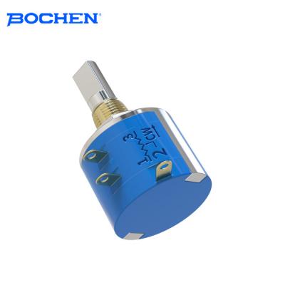 China OEM 5 turn 100k 100 Ohm Wire Wound Potentiometer With Flat Shaft WXD5 for sale