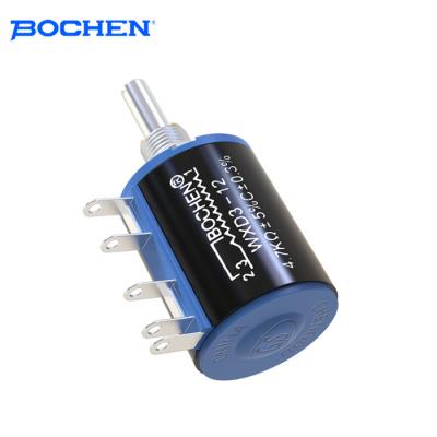 China 20mm Shaft Multiturn Wirewound Potentiometer Precision 100 ohm WXD3-12 for sale