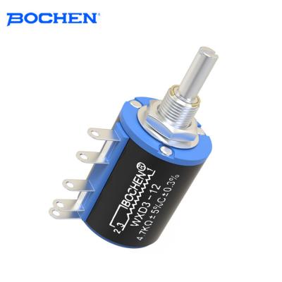 China 16mm Shaft 5 Turns 100k Multi Turn Potentiometer High Accuracy 1W WXD3-12 for sale