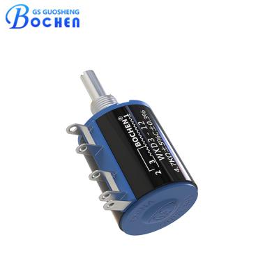 China 20mm Shaft Multiturn Wirewound Potentiometer Precision 100 ohm WXD3-12 for sale