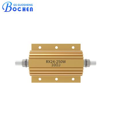 China RX24 500W 10K 5% de oro de aluminio encasillado resistor de potencia de cableado resistor de frenado dinámico en venta