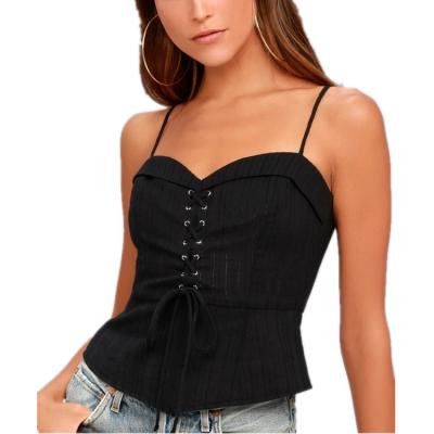 China Breathable High Quality Sexy Zipper Back Lace Peplum Spliced ​​Top for sale