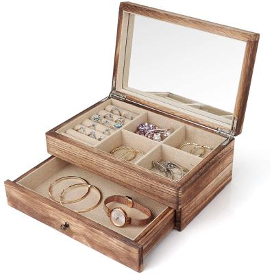 China Paulownia Style Retro Style Wooden Jewelry Box Jewelry Storage Box Jewelry Boxes for sale