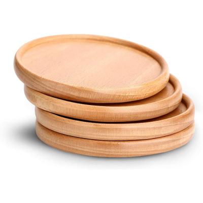 China 4 Piece Wooden Base Beverage Coaster Non-Slip Coffee Table Coffee Table Sustainable Natural Color for sale