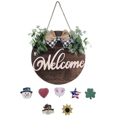 China Country Wood Home Decor Items Wooden Welcome Europe Gift Sign for sale