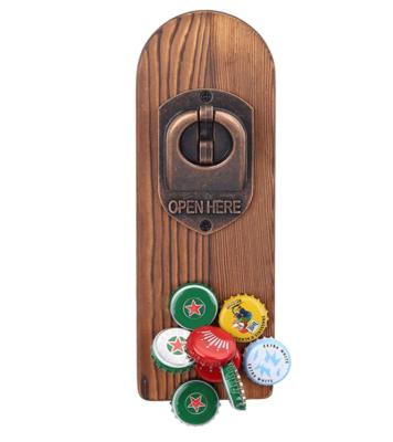 China Custom Made Men's Retro Beer Lovers Gifts Fridge Sticker Wooden Wine Bottle Corkscrew Convenient and Practical for sale