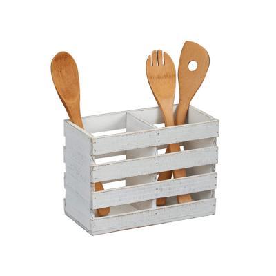 China Viable ideal for placing and organizing your crockery farmhouse kitchen utensil holder rustic wood for sale