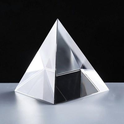 China China China 6CM K9 Crystal Glass Pyramid Paperweight for sale