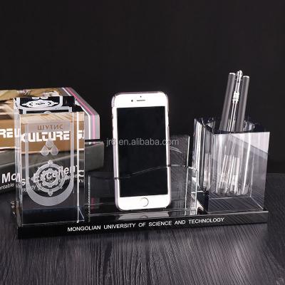 China Europe Glass Pen Holder For Business Gifts Europe Crystal Office Stationery Manufacturer Customize for sale