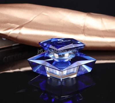 China Europe 6ml Luxury Blue Screw Neck Perfume Bottle Crystal Glass Perfume Bottle Mini For Home Decoration for sale