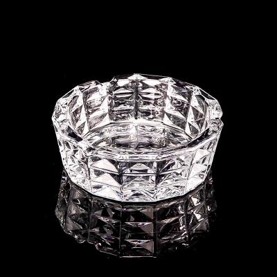 China Folk Art Style Round Folk Splicing Crystal Cigar Ashtray Glass Ice Cube Durable Minimalist for sale