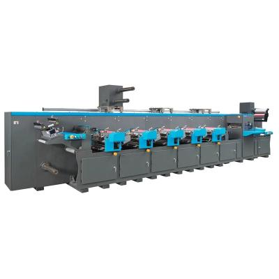 China Factory HONTEC FD-350-5C Flat Bed Die Cutting Machine with 5 Flexo Printing Station for sale