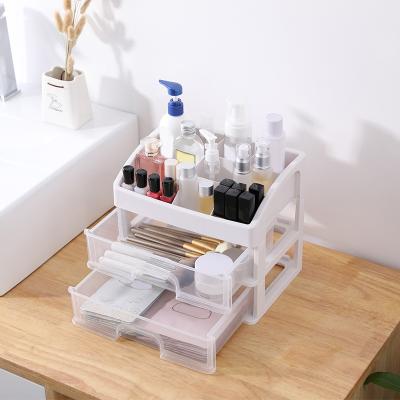 China Viable Makeup Organizer Cosmetics Storage Box For Girls 3 Layer Large Capacity Transparent Makeup Storage Box for sale