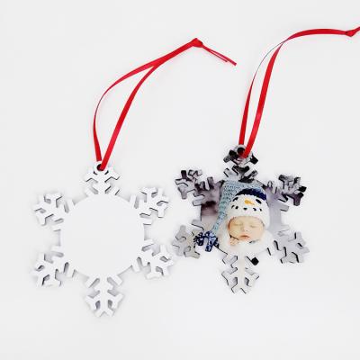 China Christamas Decoration 9 Styles Sublimation Blank Christmas Tree Ornaments Cartoon Santa Claus Bell Snowflake DIY Pendant Baby Gifts for sale