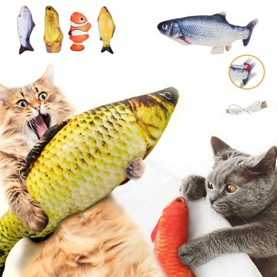 China Cat Toys Fish USB Charger Viable Electric Pet Interactive Realistic Cats Chew Toys Simulation Jumping Fish Cat Toy for sale