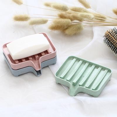 China Modern Straw Storage Rack Drain Soap Tray Tool Tray Soapbox Shower Soap Tray Dish Holder Wheat Sponge Holder PP for sale