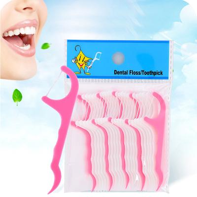 China 25pcs/set Toothpick Cotton Floss Nylon Plastic Toothpick Stick For Health Table Accessories Tool Oral Cleaning Dental Floss for sale