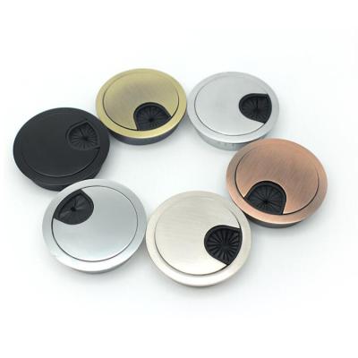 China Modern Round Alloy Custom Hole Covers Desk Cable Grommet Computer Desk Accessories for sale