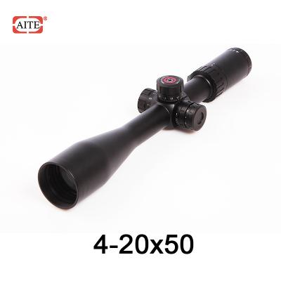 China Shockproof OEM Aluminum Alloy 4-20x50mm Riflescope Crystal Clear Center Waterproof Fogproof Metal Rilflescope 25.4mm Scope Military Level Tube for sale