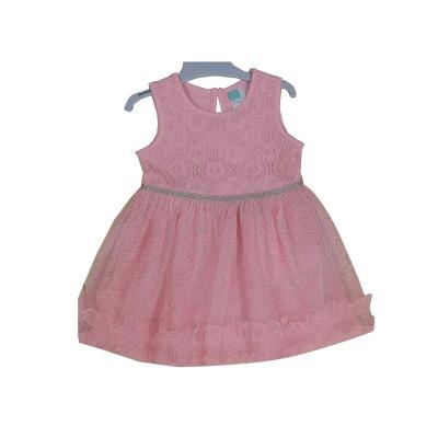 China Anti-wrinkle Sleeveless Dress Lace Flower Print Baby Summer dress Toddler Girl Glitter Grenadine Baby Girl Dress for sale