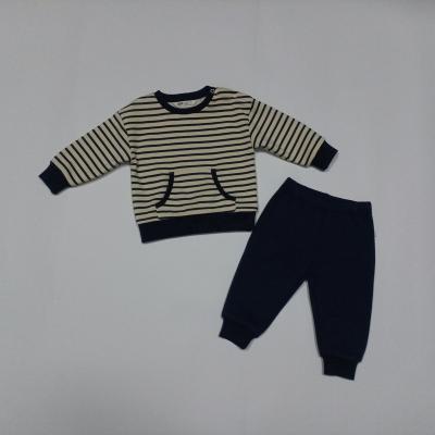 China Anti-Shrink Stripe toddlers clothes set winter for boys children clothes suits kids boy clothing sets kids for sale