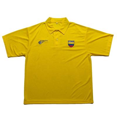 China Anti-wrinkle short sleeve lapel T-shirt cultural advertising shirt printed logo Yellow Cotton Polo Shirts Mens Clothes for sale