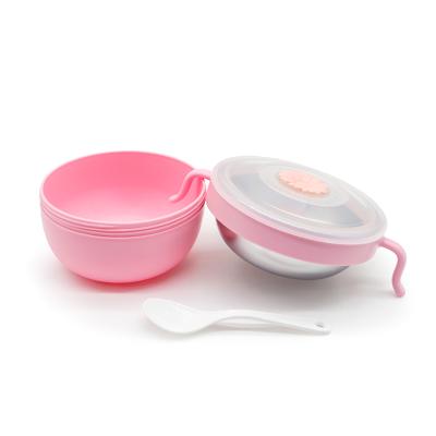 China Removable Bowl Baby Food Insulation Injection Children's Chinese Style 304 Stainless Steel Extra Water Rice Bowl for sale