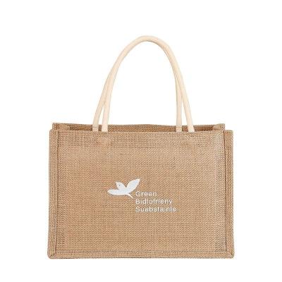 China Custom Tote Burlap Reusable Medium Size Shopping Bag Grocery Storage Mattress Shoulder Tote Portable Environmental Protection Folding Handle for sale