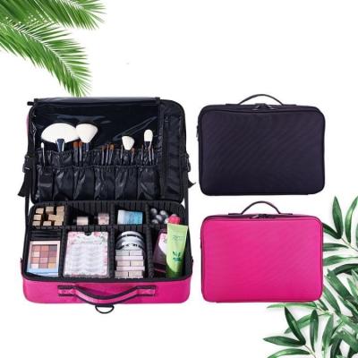 China Private Label Brand Cosmetic Bags Durable Portable Cosmetic Case Vanity Train Makeup Box Make Up Case Bag For Ladies for sale