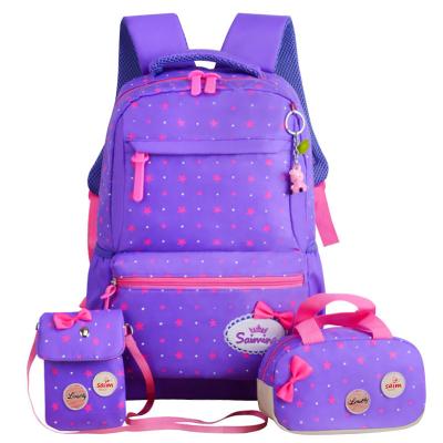 China Child Bookbag Waterproof Lightweight Water Resistant Backpack Fashion New Style Cute Girl 3 PCs Primary Girls Bagackpack Student School Bag for sale