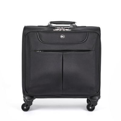 China Duffle Pilot Case Best Quality Durable Nylon 18 Wheeled Travel Suitcase Inch Trolley Bag Black for sale