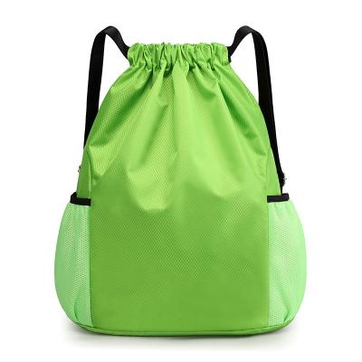 China New Design Waterproof Custom Suction Promotion Sports String Bag Recyclable Customizable Sports Wholesale Waterproof Outdoor Green Drawstring Bag for sale