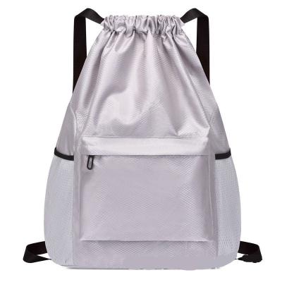 China Wholesale Recyclable Customizable Sporty Customized Waterproof Waterproof Outdoor High Quality Custom Webbing Drawstring Gray Drawstring Bag for sale