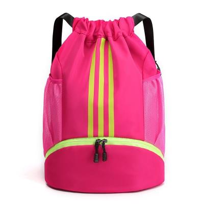 China Wholesale Sports Waterproof Waterproof Outdoor Custom Design Sport Multifunctional Rose Red Drawstring Bag High Capacity Promotion for sale