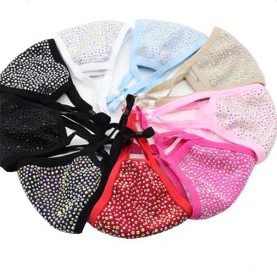 China BreathingPopular Rhinestone Bling Facemask Eco-friendly Sexy Crystal Colorful Sequin Face Mask Party Masking Face Maskes for sale