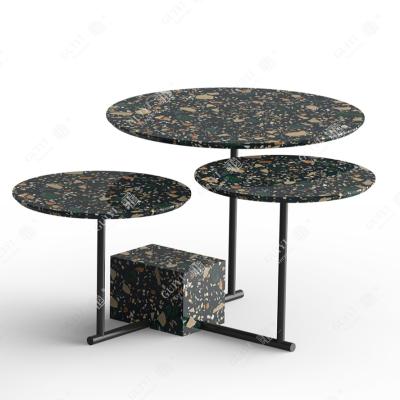 China Modern colorful terrazzo coffee table furniture terrazzo table top artificial terrazzo stone for sale