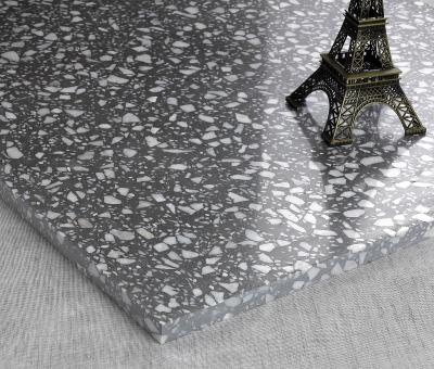 China Modern gray artificial stone slab concrete floor terrazzo slab designed for countertop, flooring and stair for sale