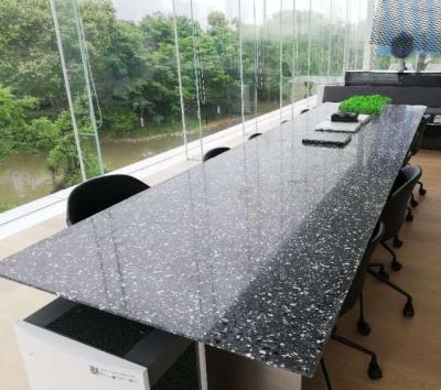 China Modern Concrete Modern Black Countertop Tabletop Terrazzo Design Pattern Slab Terrazzo Artificial Stone For Outdoor for sale