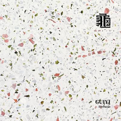 China GUIYI modern high quality white color terrazzo floor slab/concrete artificial stone design furniture/countertop/table/floor&wall/customized for sale