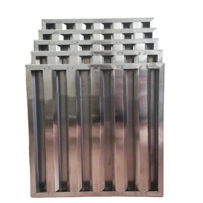 China Hotel Kitchen Range Hood Stainless Steel Baffle Grease Filter for sale