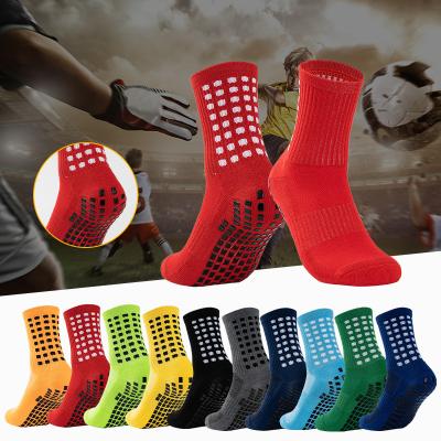 China Breathable Soccer Sports Training Competition Silicone Stockings Non Slip Breathable Mid Calf Length Long Soccer Socks for sale