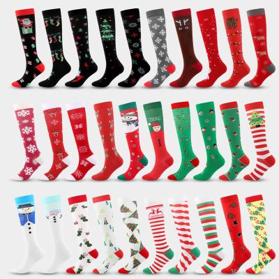 China New AmazonwishPopular Christmas Breathable Compression Stockings Halloween Border Adult Compression Socks for sale