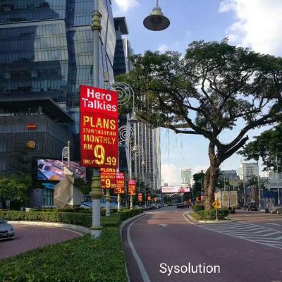 China Full Color Outdoor Street Advertising Light Pole Led Display Screen Wireless Centralized Management Sign for sale