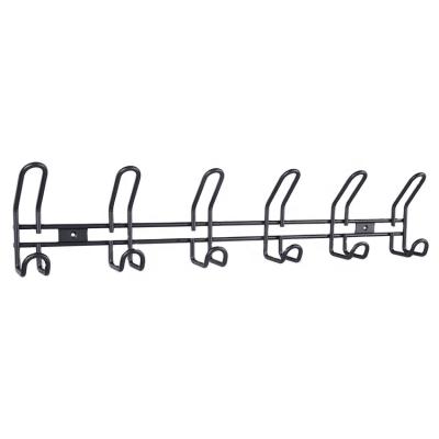 China Modern Coat Hanger Rack Hooks with 6 Steel Coat Rail Hangs Towel Robe Clothes Hat Purse Bag Bath Kitchen Garage Heavy Duty for sale