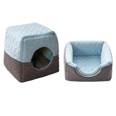 China Sustainable New Products Four Seasons House Semi Closed Best Pet Puppy Beds for sale