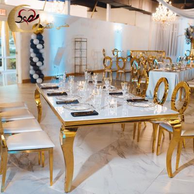 China Customized Luxury Restaurant Dining Hotel Set 12 Chairs Event Wedding Table for sale