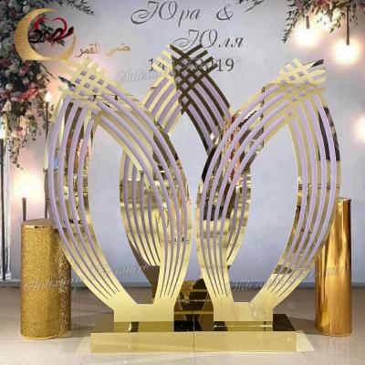 China New Contemporary Selling Wedding Event Background Screen Gold Stainless Steel Backdrop for sale