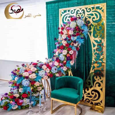 China Good Welding Wedding Stage Backdrop Stand Up Stainless Steel Backdrop Design for sale