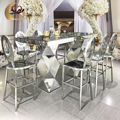 China Good Factory Direct Sale Hotel Bar Furniture Stainless Welding Bar Table And Chair Used for sale